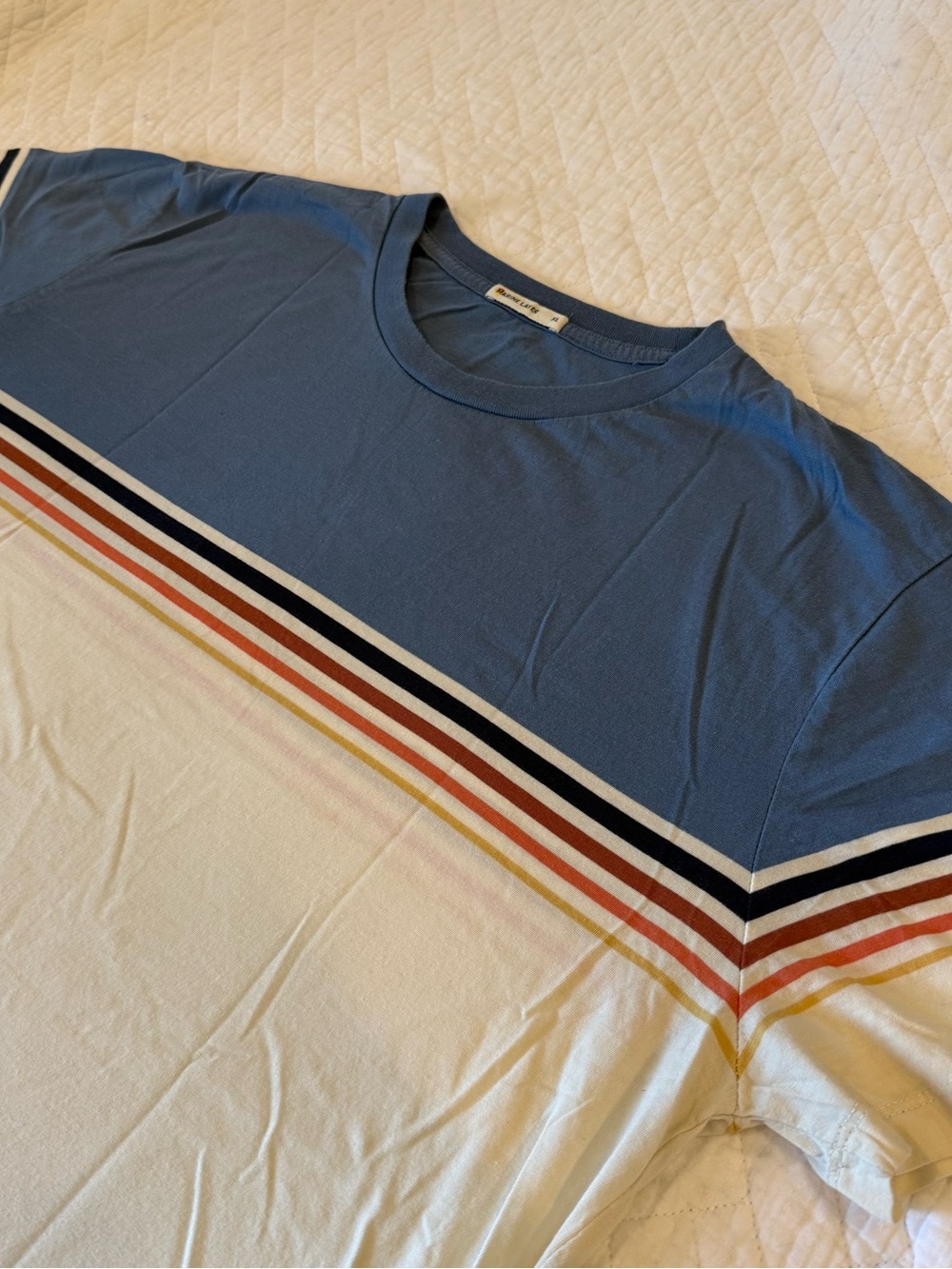 Marine Layer Signature Crew Stripe Tee Size XL - Picture 3 of 9